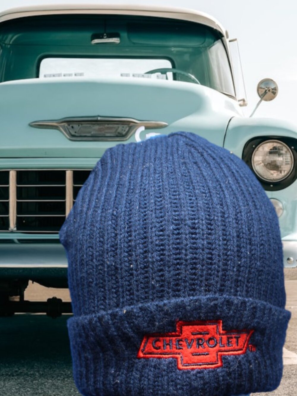 Vintage Chevrolet  Chevy Beanie Blue Hat Cap